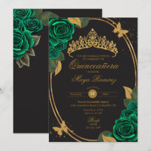 Purpurina de oro negro verde mariposa Quinceañera