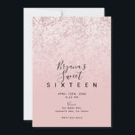 Invitación Purpurina de oro Rosa de Rubor rosa Marble Glam Sw<br><div class="desc">Personalizar como quieras.</div>