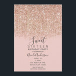 Invitación Purpurina de oro rosa y Rosa Rubor 16 Fiesta<br><div class="desc">Personalizar para cualquier evento</div>