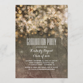 Invitación Purpurina de oro ruso enciende fiesta de graduació