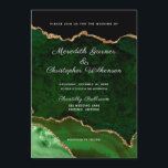 Invitación Purpurina de oro verde Agate Geode Boda<br><div class="desc">Purpurina de verde esmeralda y oro Agate elegante moda Invitación a la boda. Creado por Bodas © Lesruba.</div>