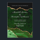 Invitación Purpurina de oro verde Agate Geode Boda<br><div class="desc">Purpurina de verde esmeralda y oro Agate elegante moda Invitación a la boda. Creado por Bodas © Lesruba.</div>