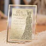 Invitación Purpurina de oro Vestir a las mujeres 60 cumpleaño<br><div class="desc">Purpurina de oro Vestido Womans Fiesta de cumpleaños número 60 y fabulosas Variaciones a la invitación y artículos coincidentes en nuestra tienda</div>