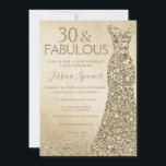 Invitación Purpurina de oro Vestir a mujeres Fiesta 30 cumple<br><div class="desc">Purpurina de oro Vestido Womans 30th Birthday Fiesta y fabulosas Variaciones a la invitación y artículos coincidentes en nuestra tienda</div>