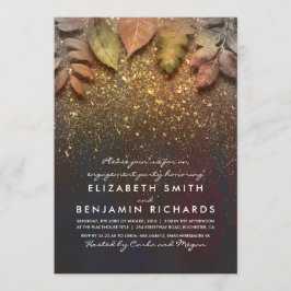 Invitación Purpurina de oro Vintage Fall deja partido de comp