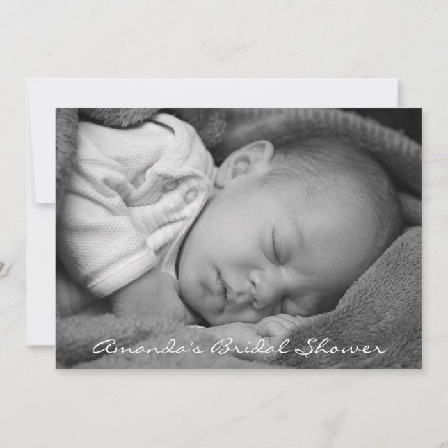 Invitación Purpurina de pies de ducha  foto gris blanco (Reverso)