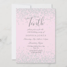 Purpurina de Plata Chicas Rosados Décimo Partido d