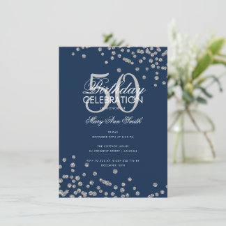 Invitación Purpurina de Plata de Cumpleaños de Presupuesto Ar