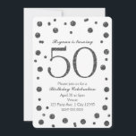 Invitación Purpurina de Plata Dots 50th 50 Birthday Party<br><div class="desc">El Purpurina Plata Dots 50th 50 Birthday Party Invitaciones.</div>