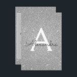 Invitación Purpurina de plata dulce 16 salva la fecha<br><div class="desc">Purpurina de espuma plateada Dulce Nombre de Monograma e Invitación inicial a la fiesta de cumpleaños. Esta invitación es perfecta para la fiesta de cumpleaños Sparkle Purpurina Sweet 16 que busca celebrar con estilo.</div>