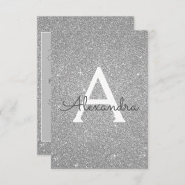 Invitación Purpurina de plata dulce 16 salva la fecha