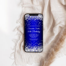 Purpurina de Plata Ombre Azul 50 cumpleaños