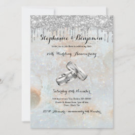 Invitación Purpurina de plata profundiza en Moda del 25 anive