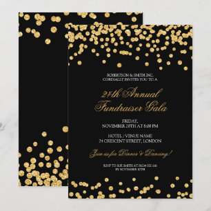 Invitación Purpurina de Recaudación de Fondos Corporativos Fo