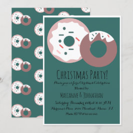 Invitación Purpurina de Rosca de Navidad Tema de Vacaciones