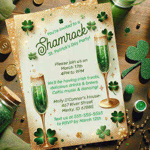 Invitación Purpurina de Shamrock en el Festival de Fiestas de