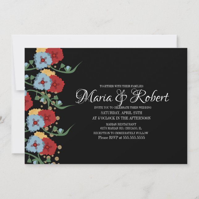 Invitación Purpurina de Vine Faux (Anverso)