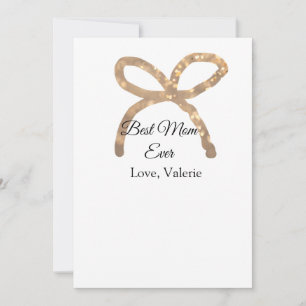 Invitación Purpurina del arco dorado mejor mamá jamás agregar