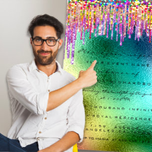 Invitación Purpurina del arcoiris Drip Nodal 16 sirena de uni