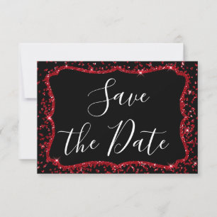 Invitación Purpurina del Corazón Rojo Sparkle Dulce Dieciséis