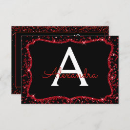 Invitación Purpurina del Corazón Rojo Sparkle Dulce Dieciséis