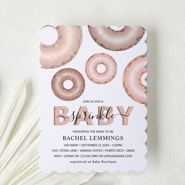 Invitación Purpurina Donut Baby Sprinkle Chica Baby Shower (Subido por el creador)