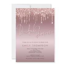 Purpurina Drip Rosa Gold Script Bridal Shower