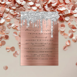 Invitación Purpurina Drips Rosa Plata Dulce de Novia Dorada 1
