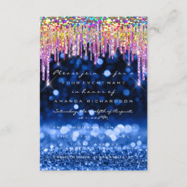 Invitación Purpurina Dris Boda Partido de Cumpleaños Marina A