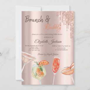 Invitación Purpurina Dris Cócteles Brunch & Bubbly