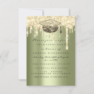 Invitación Purpurina Efecto Perforaciones Graduado Fiesta Min