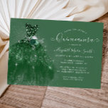 Invitación Purpurina Esmeralda Verde Plata Vestido Quinceaner<br><div class="desc">Elegante y moderno Purpurina de color verde esmeralda verde gris espuma vestido floral vestido Quinceanera Invitación a los 15 años</div>