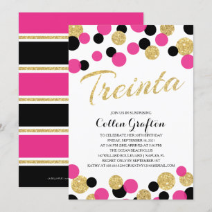 Invitación Purpurina esparcido Confetti   30.º cumpleaños de
