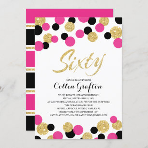 Invitación Purpurina esparcido Confetti   60 cumpleaños