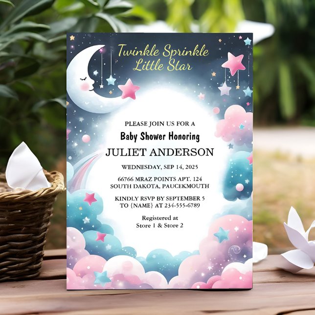 Invitación Purpurina estadounidense Twinkle Twinkle Little St (Subido por el creador)