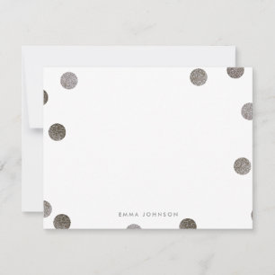 Invitación Purpurina falso Polka Dot Stationery personal