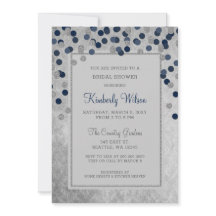 PURPURINA FAUX Silver Navy confetti Bridal Shower