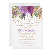 Purpurina floral Sparkling Amethyst Bridal Shower