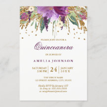 Purpurina floral Sparkling Amethyst Quinceanera