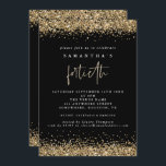 Invitación Purpurina Glam Gold 40Fiesta Negro<br><div class="desc">Purpurina Glam Gold 40Fiesta Negro,  elegantes bordes de confeti purpurina de oro falso oro están en la parte superior e inferior y también en la parte trasera. El 40º está decorado con un estilo moderno de escritura a mano. Personaliza fácilmente el resto del texto a tu propia persona.</div>