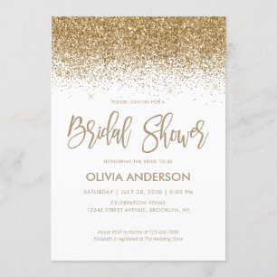 Invitación Purpurina Glam Gold Chispa Confetti