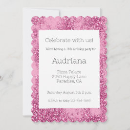 Invitación Purpurina Glitz Sparkle 16º cumpleaños