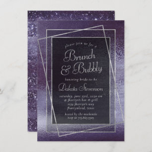 Invitación Purpurina Glitzy Purple   Relieve metalizado Spark