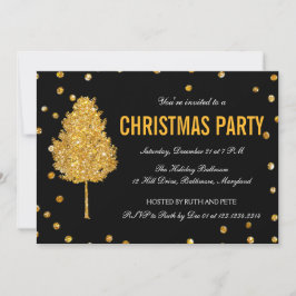 Invitación Purpurina Gold Fiesta Navidades modernos