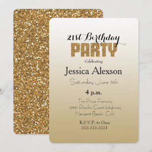 Invitación Purpurina Gold Ombre Gold