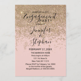 Invitación Purpurina Gold paraliza el compromiso rosado de Ru