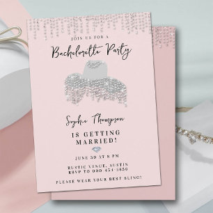 Invitación Purpurina Gorra Diamante de imitación de Cowgirl d