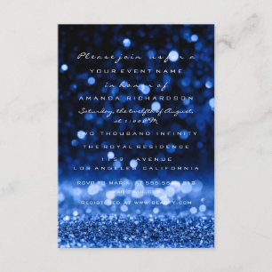 Invitación Purpurina gotea Boda de la Marina Azul dulce de no