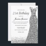 Invitación Purpurina gris plateado Mujeres Fiesta 21º cumplea<br><div class="desc">Invitación a la fiesta de cumpleaños número 21 de las mujeres Purpurinas de gris plateado Ver artículos coincidentes en nicho y tienda de nidos</div>