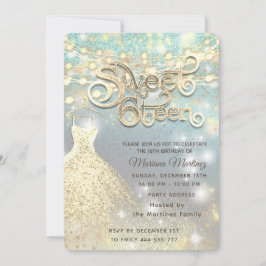 Invitación purpurina Guay elegante Luces de tipo String luces